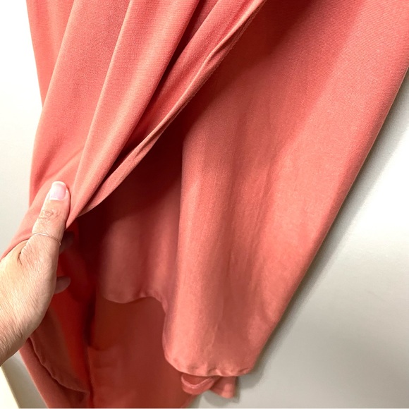 Charlotte Russe Salmon Off The Shoulder Y2K Bodycon Midi Dress SZ M EUC - Picture 8 of 10